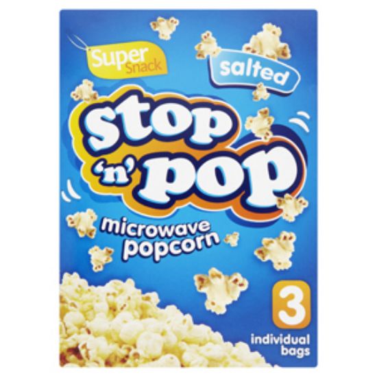 Picture of Stop n Pop Microwave Popcorn Salted 3pk x16